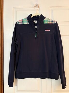 Vineyard Vines Navy with Plaid Accents Shep Shirt